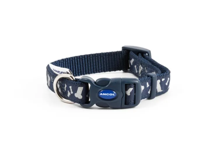 USPCA ANCOL REFLECT BONES NAVY COLLAR